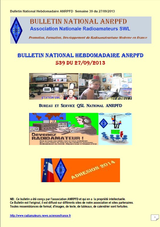 Bulletin National Hebdo ANRPFD-S39