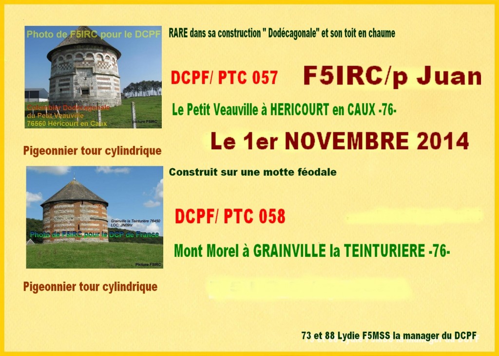 F5IRC PTC 057 PTC 058-dépt 76